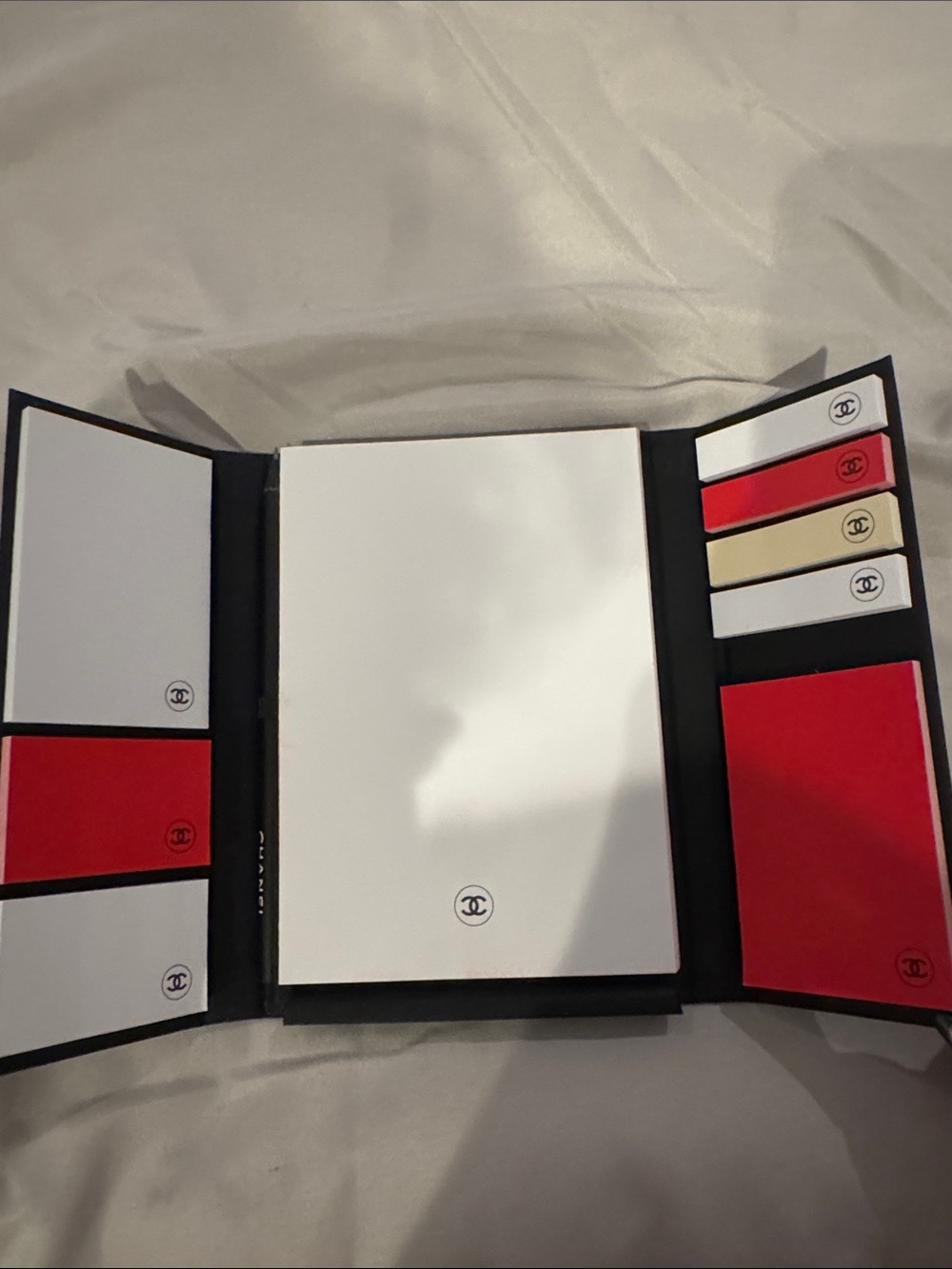 CHANEL Black, White and Red Fold-Open Stationery Portfolio
